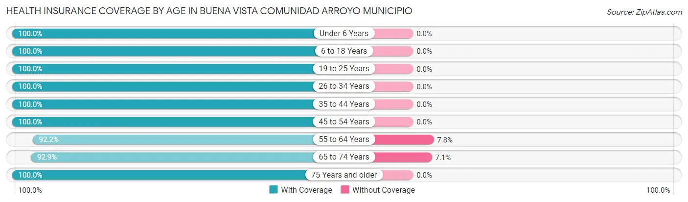 Health Insurance Coverage by Age in Buena Vista comunidad Arroyo Municipio