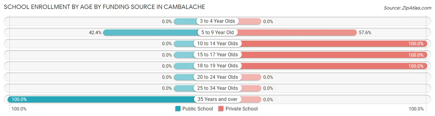 School Enrollment by Age by Funding Source in Cambalache