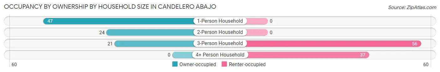 Occupancy by Ownership by Household Size in Candelero Abajo