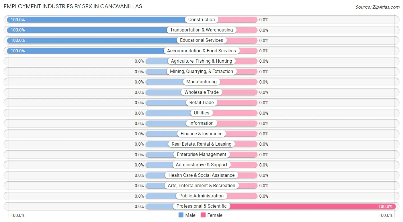Employment Industries by Sex in Canovanillas