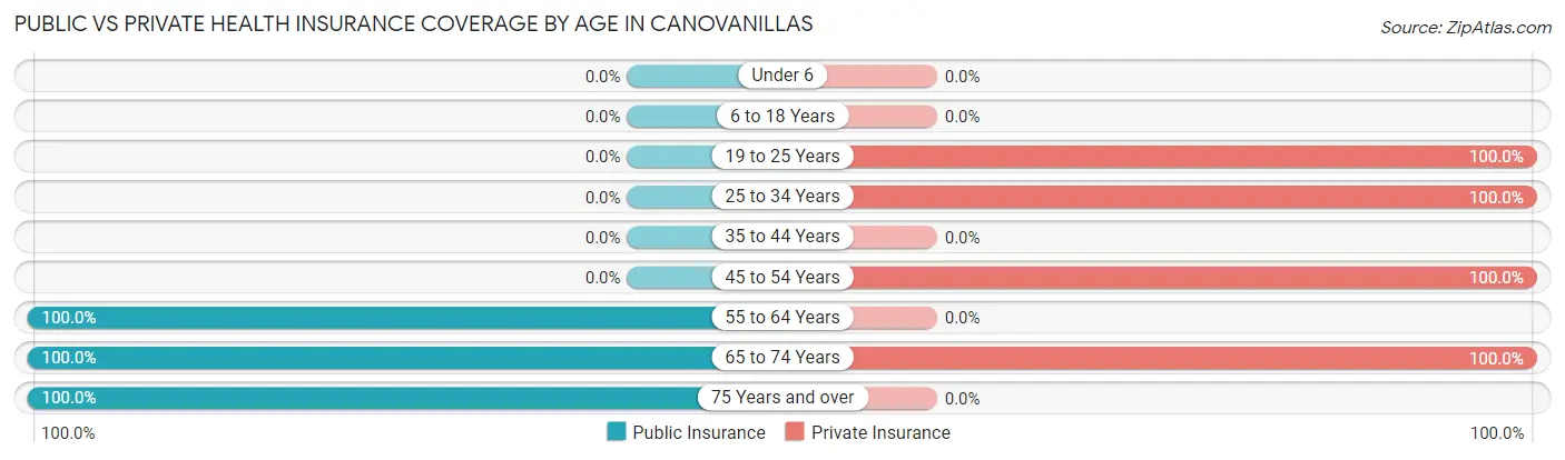 Public vs Private Health Insurance Coverage by Age in Canovanillas