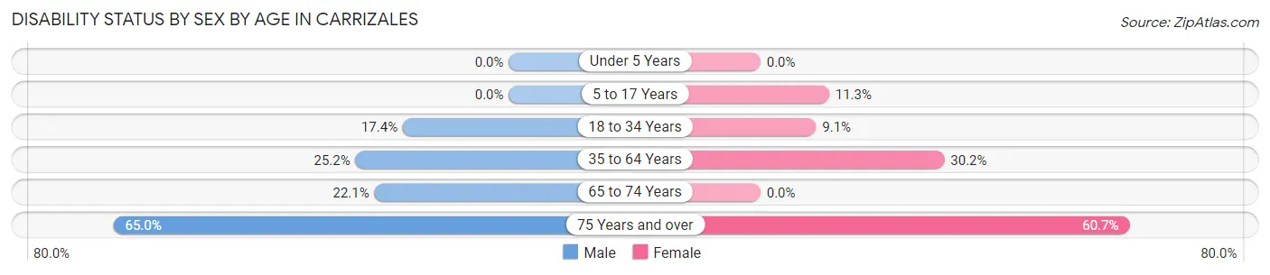 Disability Status by Sex by Age in Carrizales