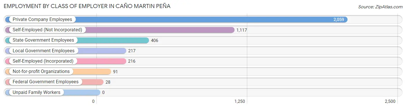 Employment by Class of Employer in Caño Martin Peña
