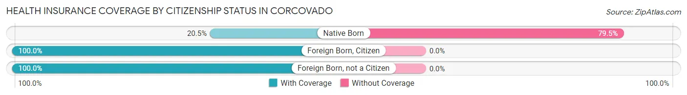 Health Insurance Coverage by Citizenship Status in Corcovado