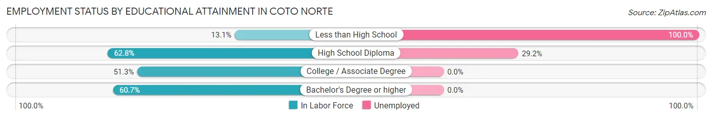 Employment Status by Educational Attainment in Coto Norte
