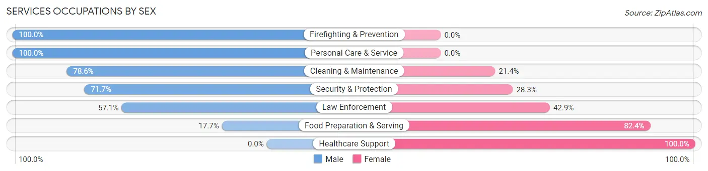 Services Occupations by Sex in La Dolores