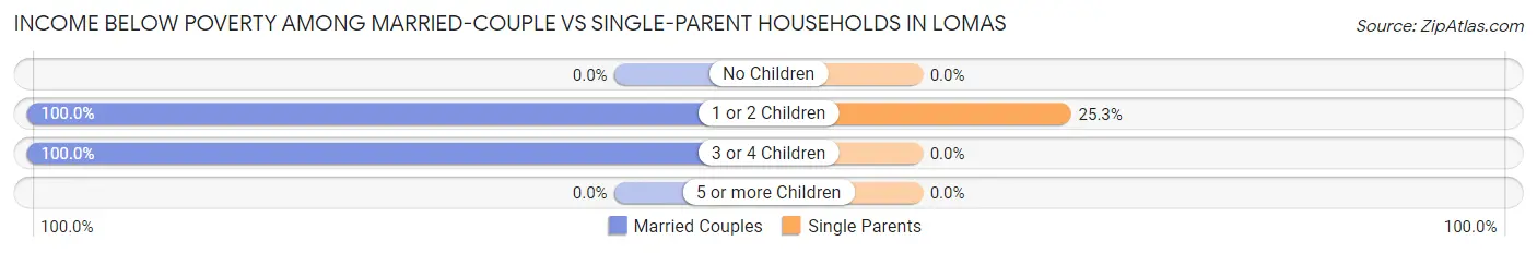 Income Below Poverty Among Married-Couple vs Single-Parent Households in Lomas