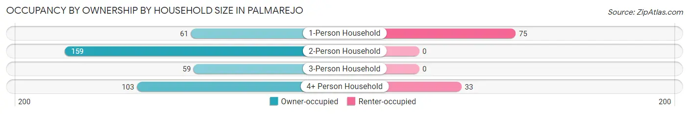 Occupancy by Ownership by Household Size in Palmarejo