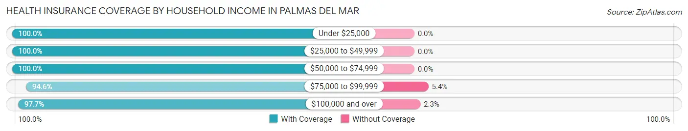 Health Insurance Coverage by Household Income in Palmas del Mar