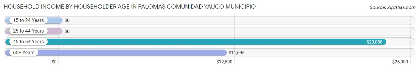 Household Income by Householder Age in Palomas comunidad Yauco Municipio