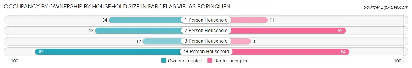 Occupancy by Ownership by Household Size in Parcelas Viejas Borinquen