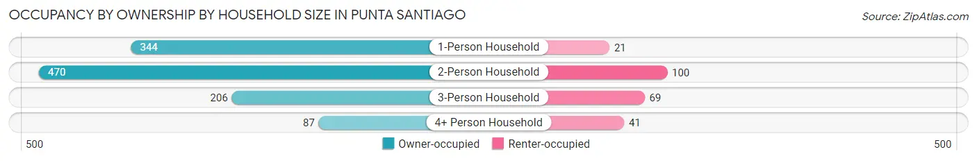 Occupancy by Ownership by Household Size in Punta Santiago