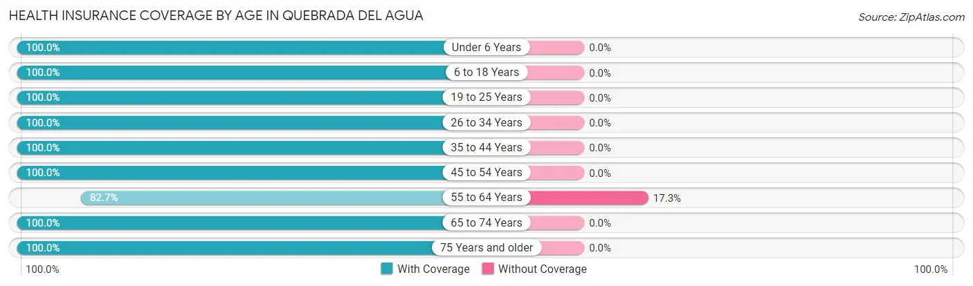 Health Insurance Coverage by Age in Quebrada del Agua