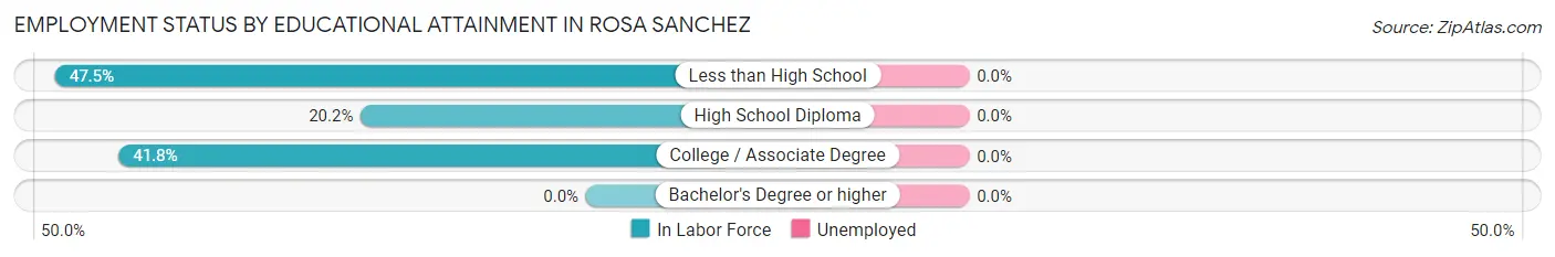 Employment Status by Educational Attainment in Rosa Sanchez