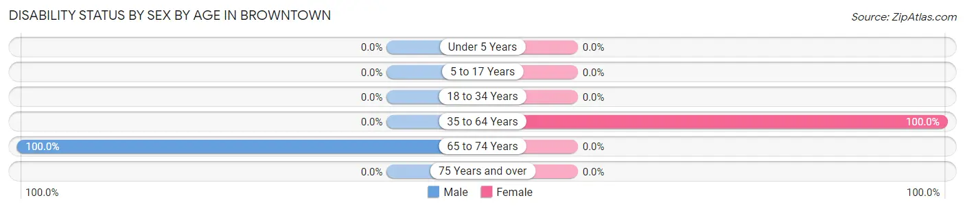 Disability Status by Sex by Age in Browntown