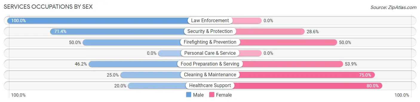 Services Occupations by Sex in Chesnee