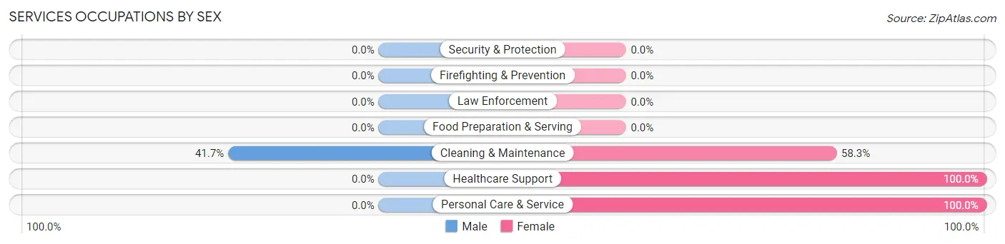 Services Occupations by Sex in Chickasaw Point