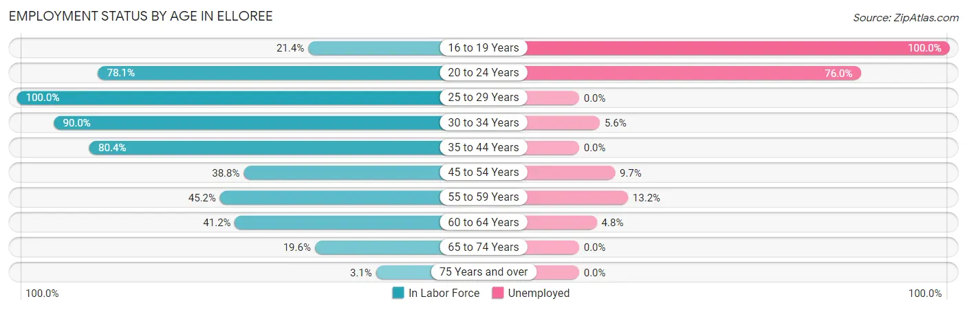 Employment Status by Age in Elloree