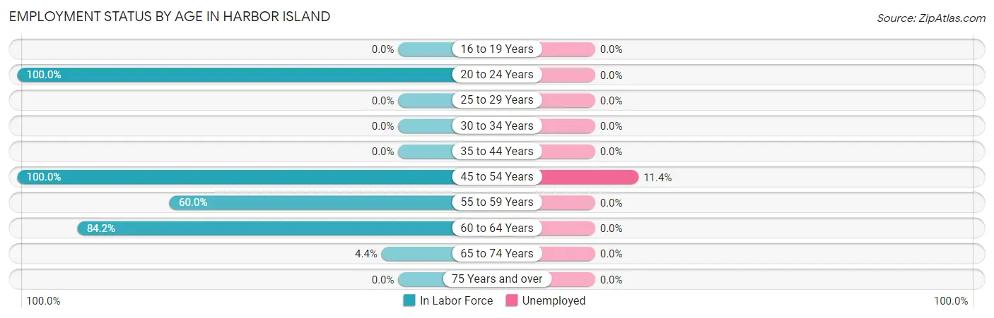 Employment Status by Age in Harbor Island