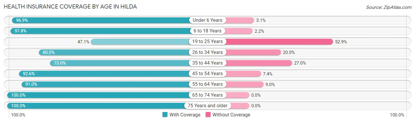 Health Insurance Coverage by Age in Hilda