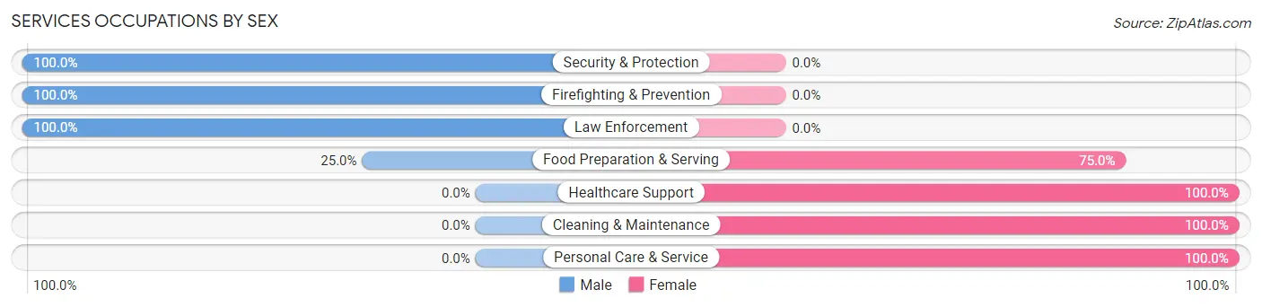 Services Occupations by Sex in Hilda