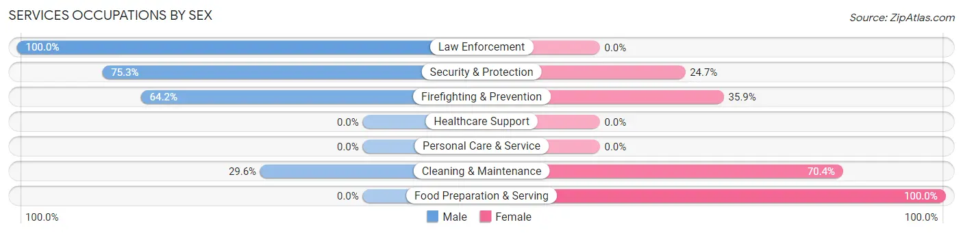 Services Occupations by Sex in Honea Path