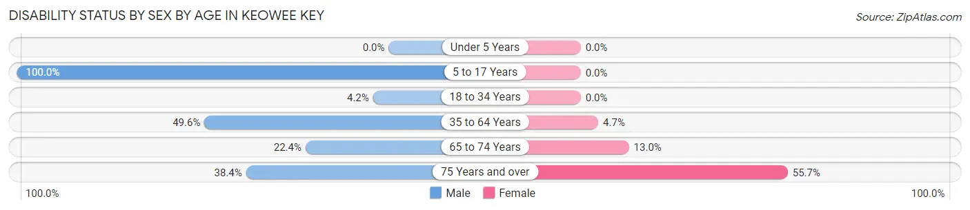 Disability Status by Sex by Age in Keowee Key