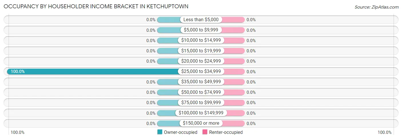 Occupancy by Householder Income Bracket in Ketchuptown