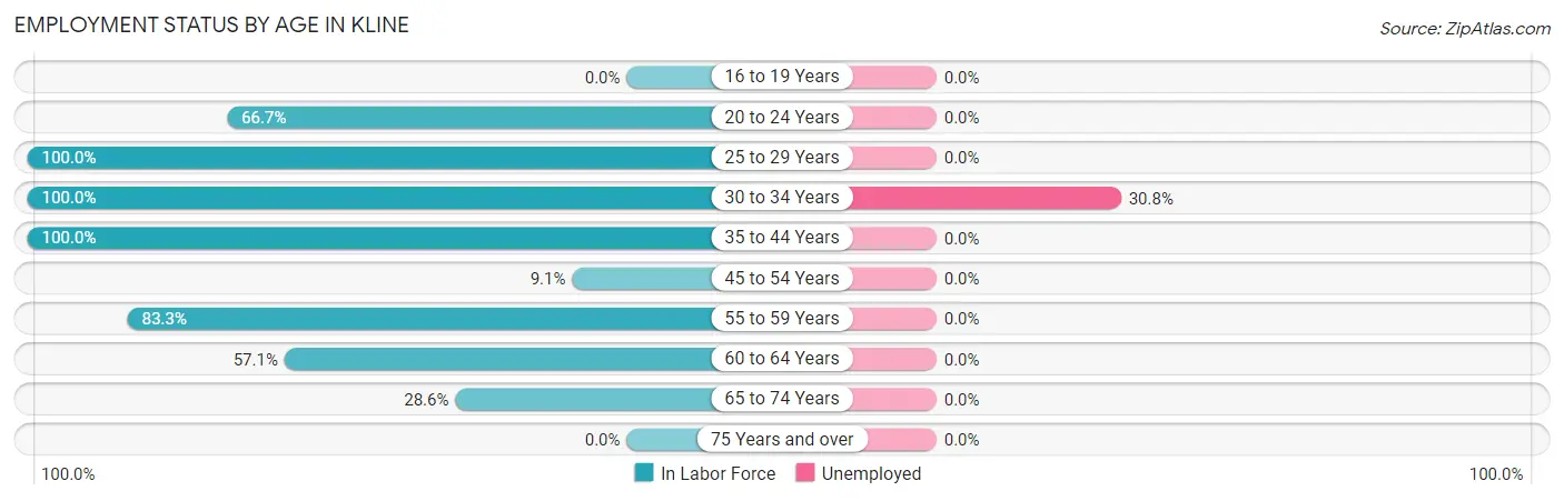 Employment Status by Age in Kline