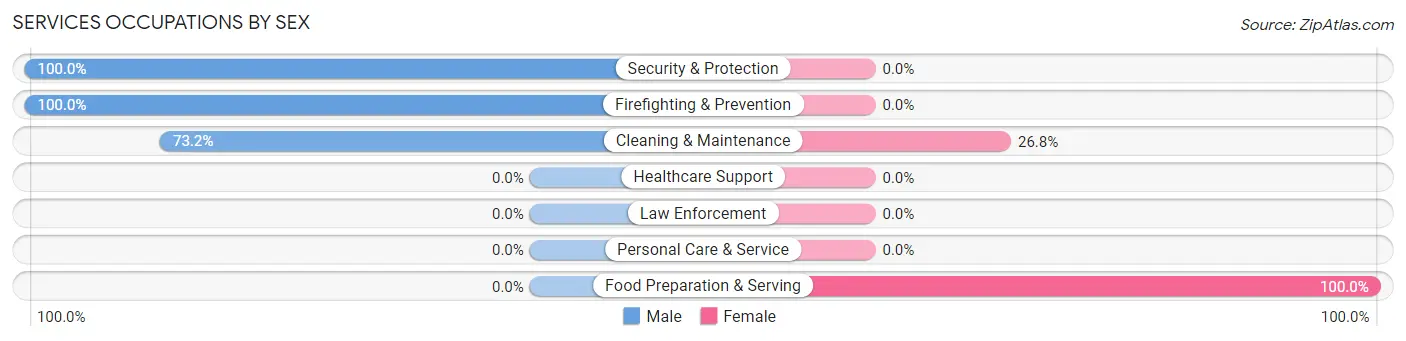 Services Occupations by Sex in Lesslie