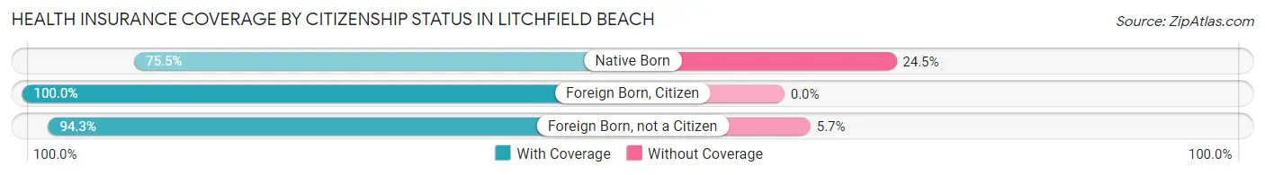 Health Insurance Coverage by Citizenship Status in Litchfield Beach