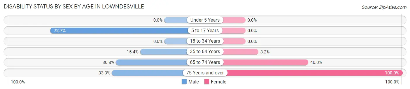 Disability Status by Sex by Age in Lowndesville