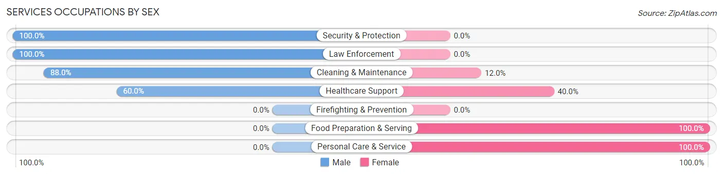 Services Occupations by Sex in Meggett