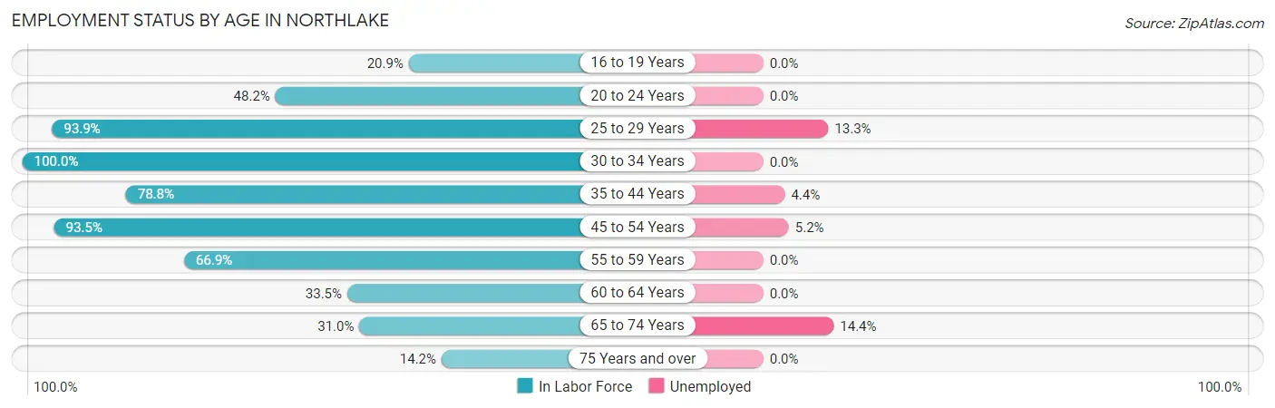 Employment Status by Age in Northlake