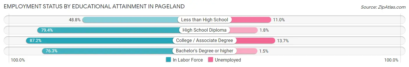 Employment Status by Educational Attainment in Pageland