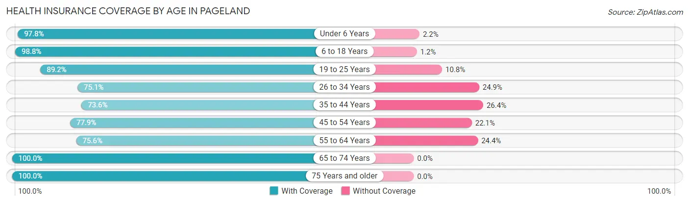 Health Insurance Coverage by Age in Pageland