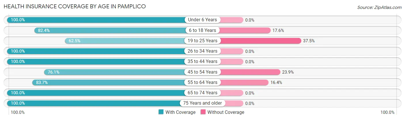 Health Insurance Coverage by Age in Pamplico