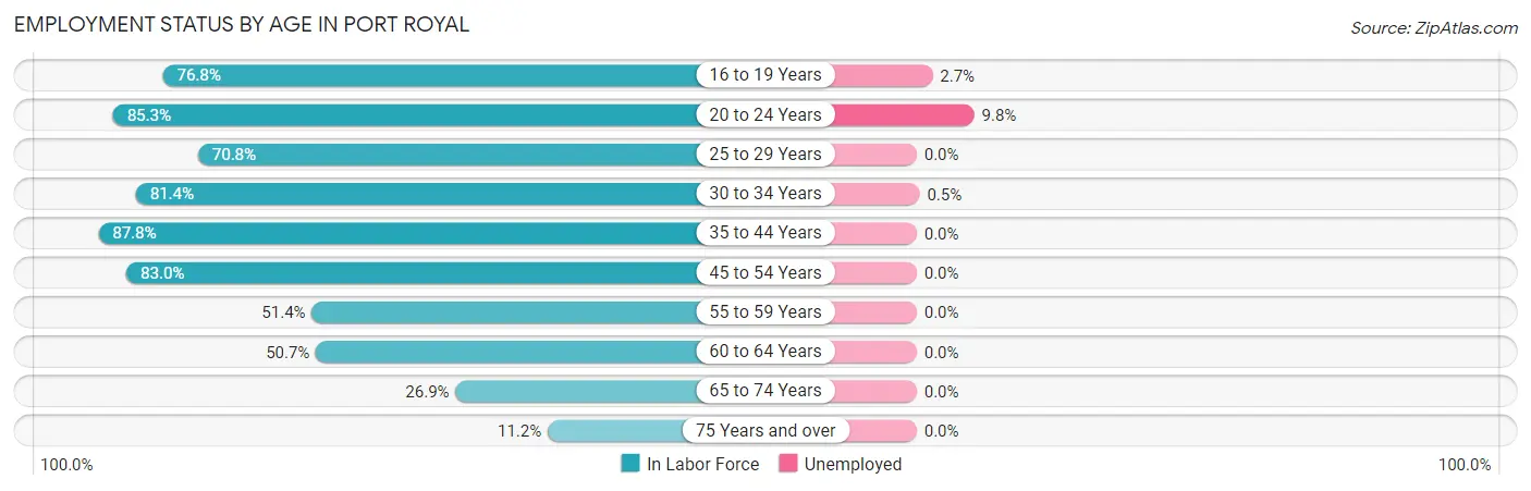 Employment Status by Age in Port Royal