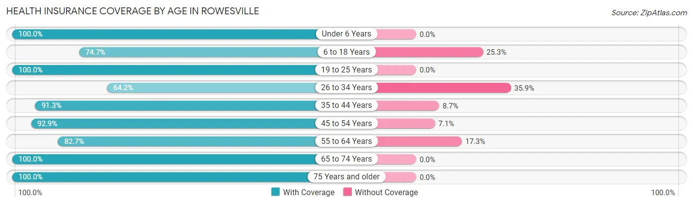 Health Insurance Coverage by Age in Rowesville