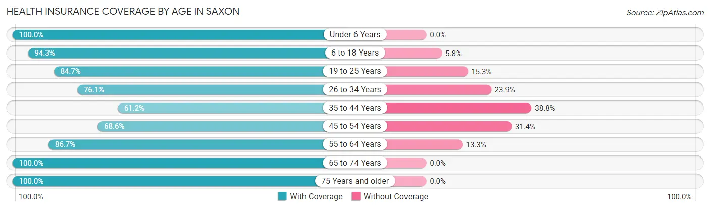 Health Insurance Coverage by Age in Saxon