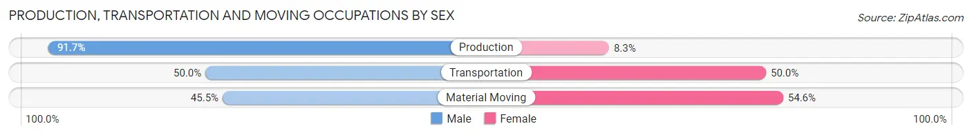 Production, Transportation and Moving Occupations by Sex in St George