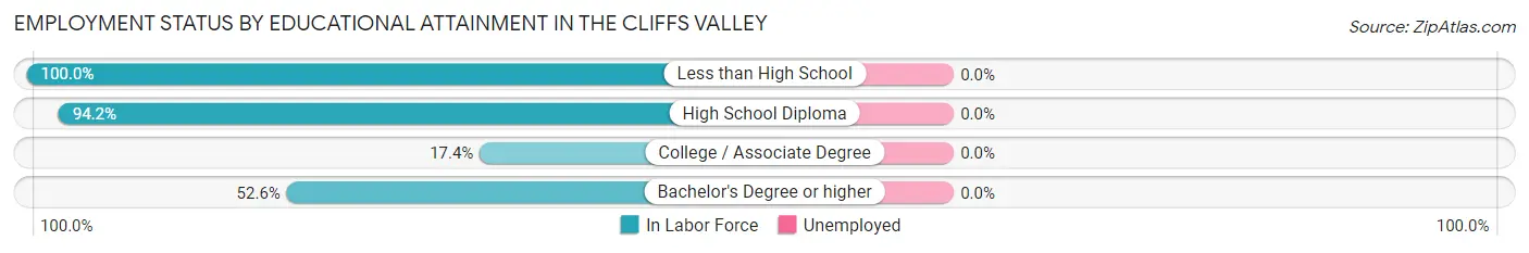 Employment Status by Educational Attainment in The Cliffs Valley