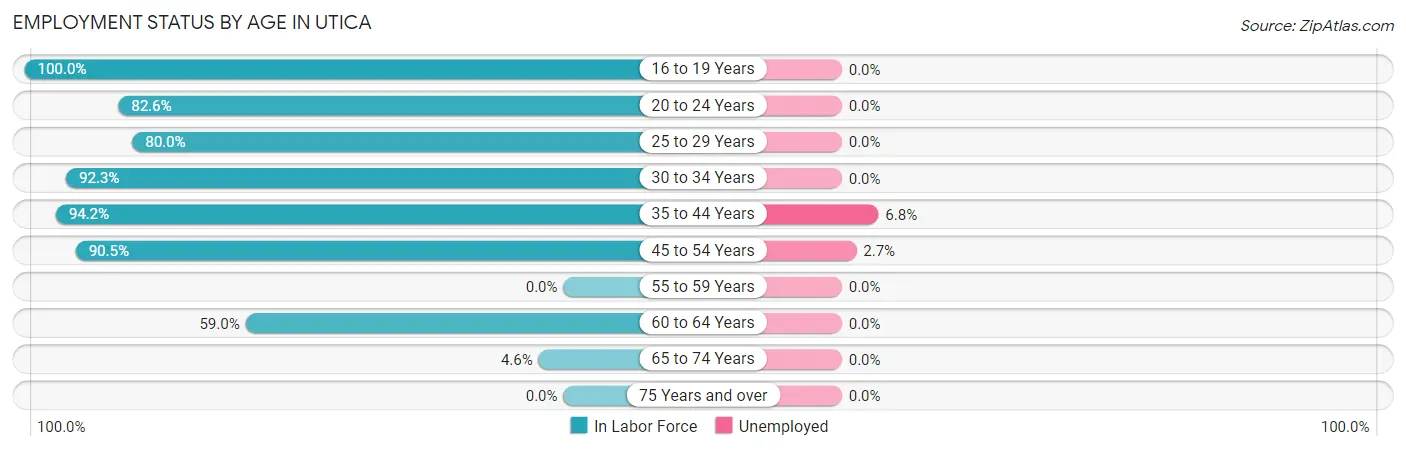 Employment Status by Age in Utica