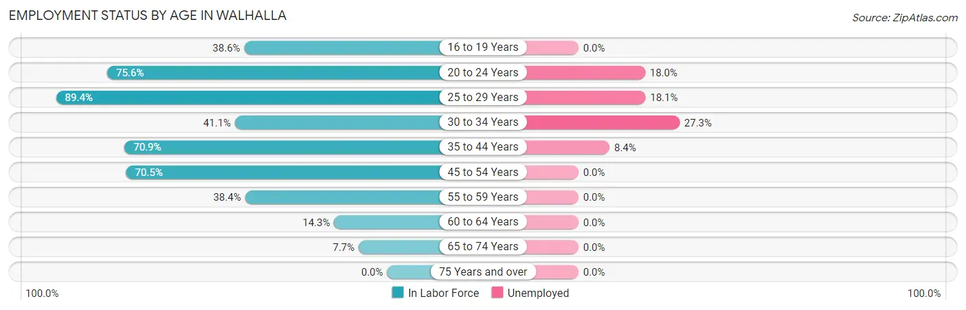 Employment Status by Age in Walhalla