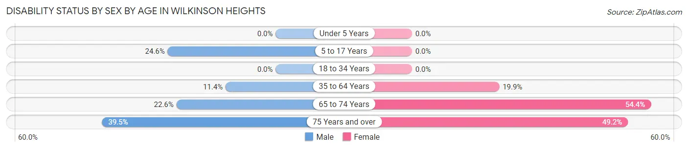 Disability Status by Sex by Age in Wilkinson Heights