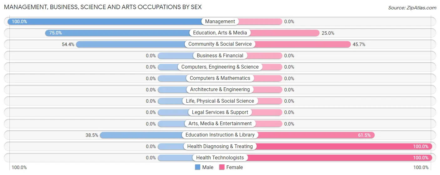 Management, Business, Science and Arts Occupations by Sex in Wilkinson Heights