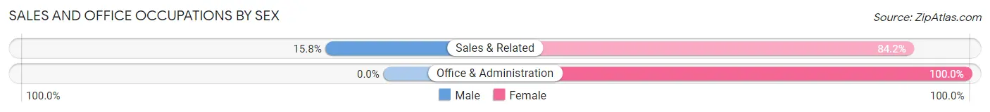 Sales and Office Occupations by Sex in Wilkinson Heights
