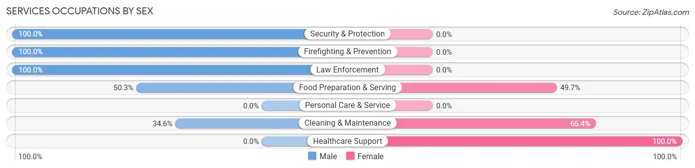 Services Occupations by Sex in Williamston