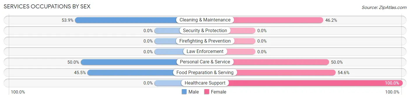 Services Occupations by Sex in Wyboo