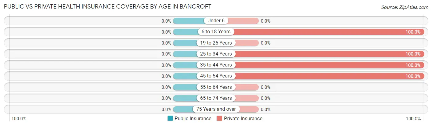 Public vs Private Health Insurance Coverage by Age in Bancroft
